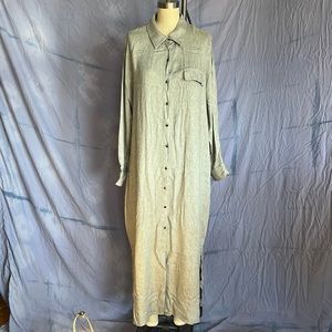 Zara soft grey long sleeve minimalist shirt dress tunic